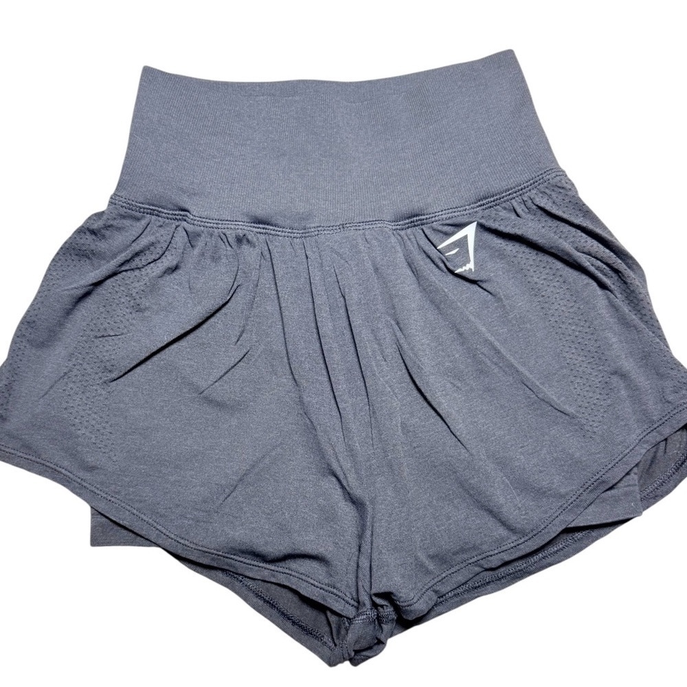 Gymshark High Waist Relaxed Fit Training Shorts XS Gray Activewear